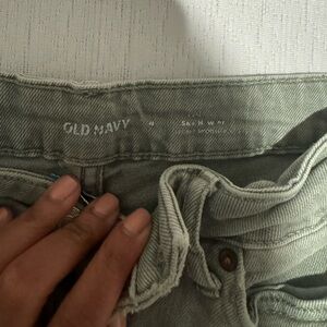 Old Navy Sage Green Denim Shorts